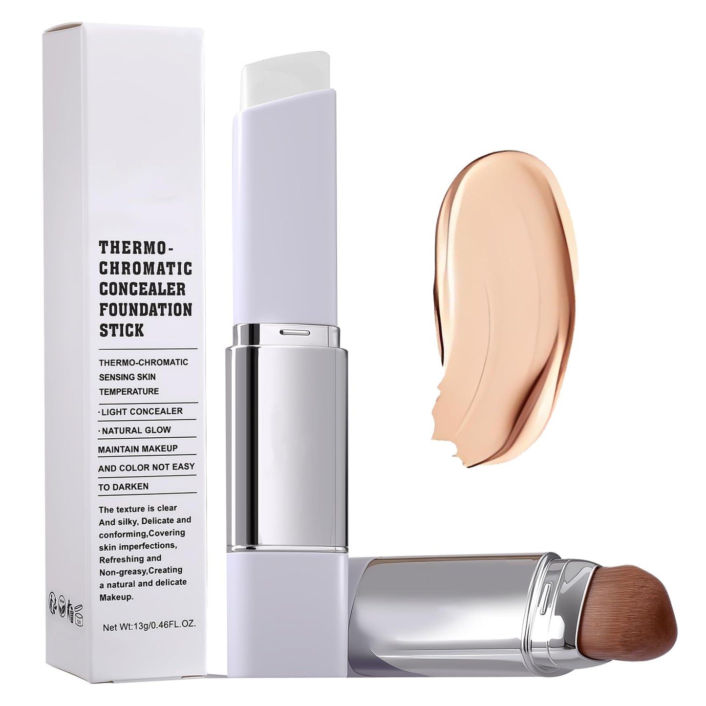 2-in-1 White Color Changing Foundation Stick, 202 Natural