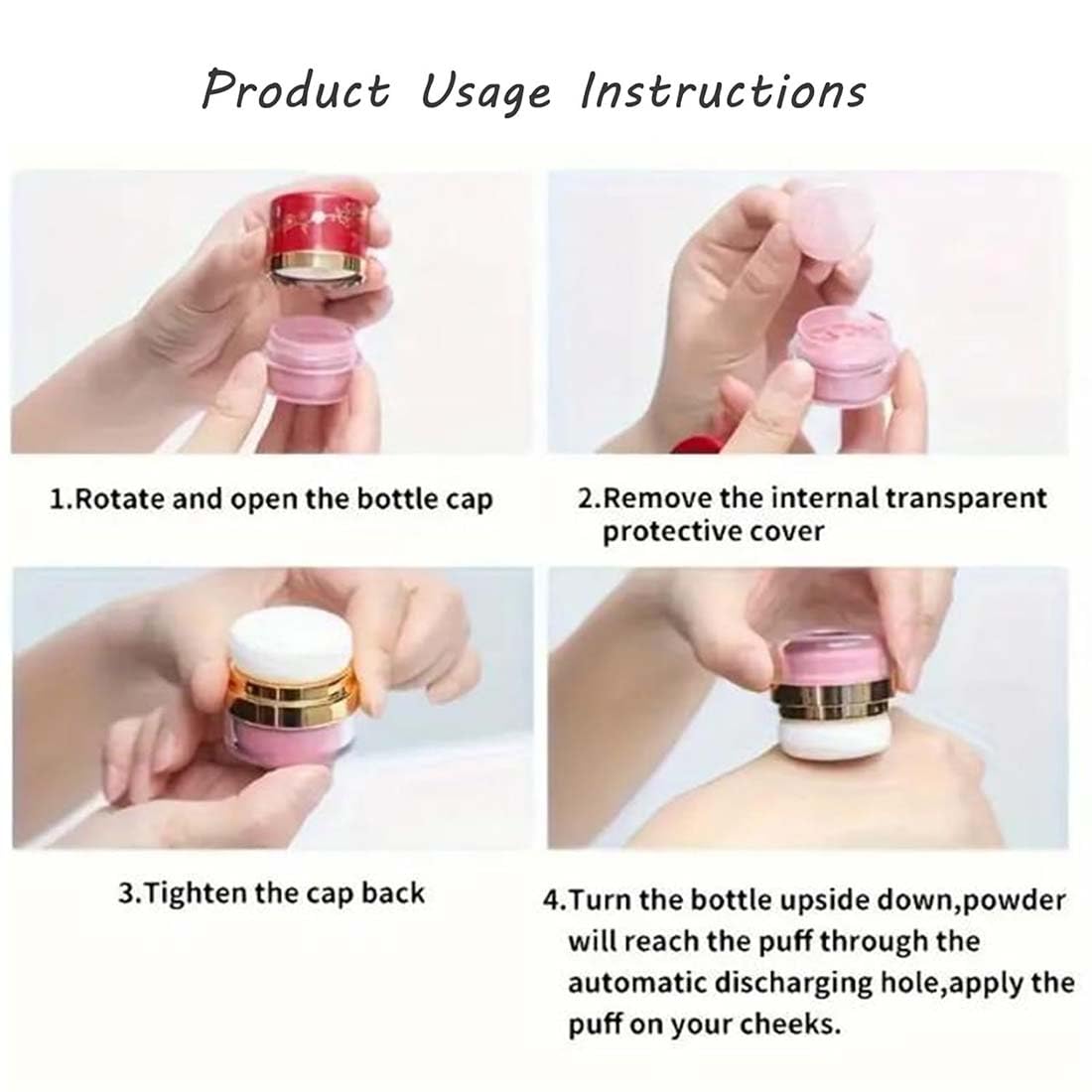 Makeup Set Kit - 3-Piece Soft & Fluffy Loose Face Blushes | Lightweight Pocket Palette with Mirror for All Skin Types