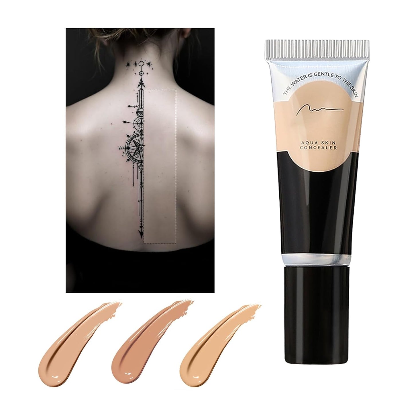 Tattoo Cover Up Makeup - Waterproof Leg & Body Concealer | Ivory White, No Transfer Formula