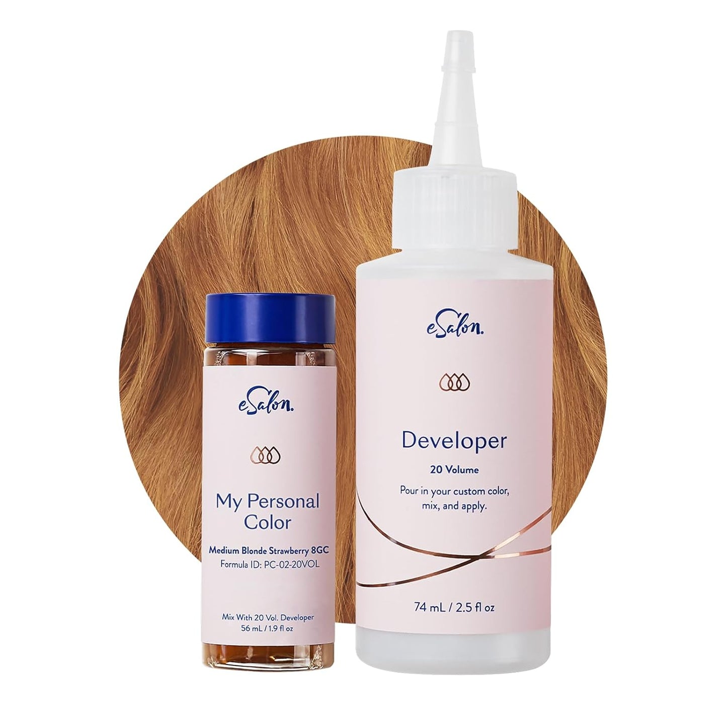Permanent Hair Color Kit - Dark Blonde Copper Gold | Ammonia-Free Dye for 100% Gray Coverage