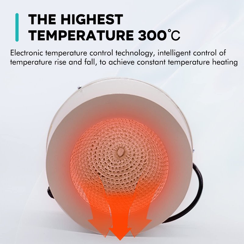 LAB FISH Laboratory Heating Mantle 500ml Thermocouple Magnetic Stirring Mixer,Lab Thermostatic Heater with Temperature Control Probe,Digital Display Timing Function,250W
