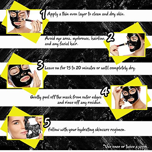 Body Drench Charcoal Peel-Off Face Mask for Blackhead Removal & Pore Cleansing - 2 Pack