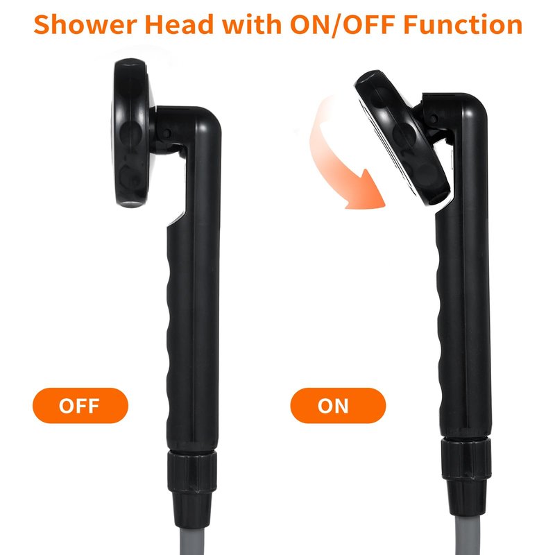 Portable Shower Electric Camping Shower, Pet Cleaning Shower with 2200mAh Rechargeable Battery, Adjustable Water Flow, for Outdoor Travel, Beach, Car Washing