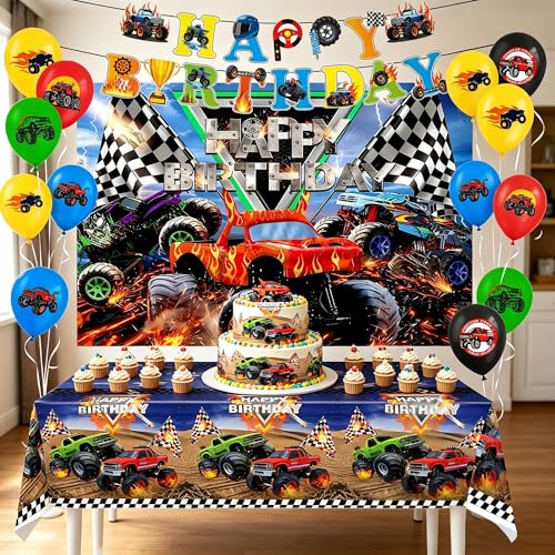 24 PCS Truck Birthday Decorations Set for Boys' Parties