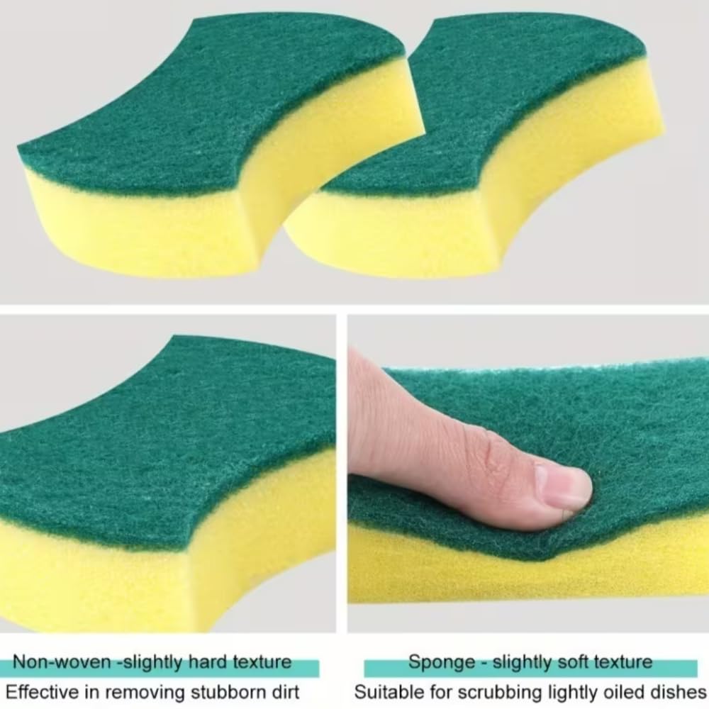 24Pcs Sponges Kitchen，Heavy Duty Dish Sponge,Cleaning Dish Scrubber Sponge for Home and Kitchen,Dual Sided Dish Sponge for Kitchen, Household, Bathroom，Stink-Free Cleaning Supplies for Pots, Pans