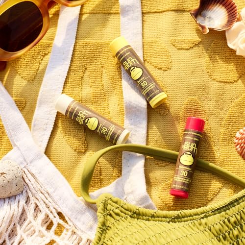 Sun Bum SPF 30 Sunscreen Lip Balm 3 Flavor Variety Pack - Coconut, Banana, Watermelon - Moisturizing Aloe Vera and Vitamin E - Vegan and Cruelty Free - UVA/UVB Lip Protection - 0.15 oz, 3 count