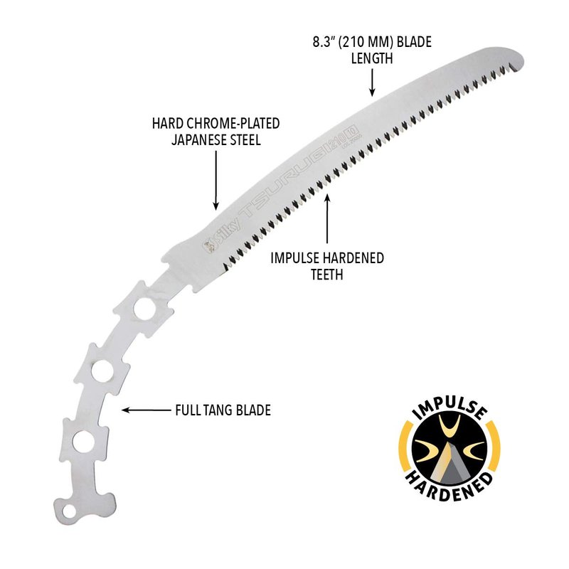 Silky Replacement Blade Only TSURUGI Curved Blade 210mm Medium Teeth (457-21)