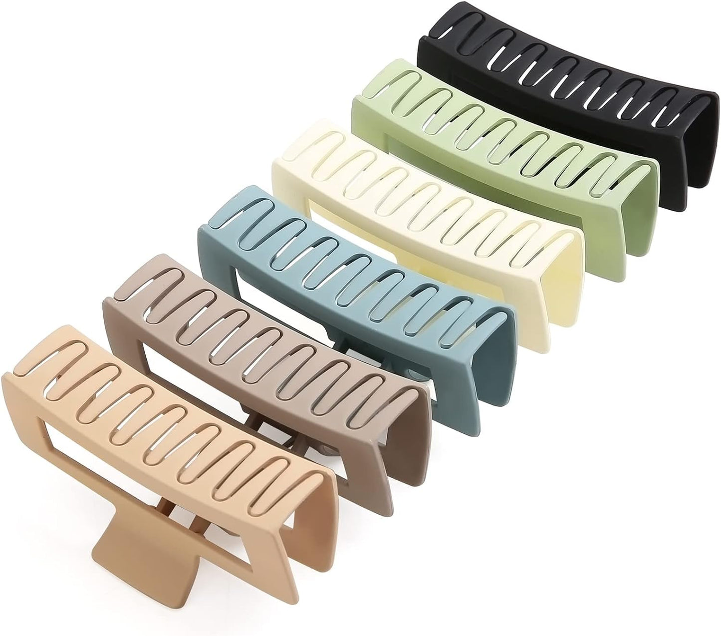 Extra Large Claw Clips for Women - 4 PCS Jumbo Matte Hair Claws for Thick Long Curly Hair | Non-Slip Rectangle Design