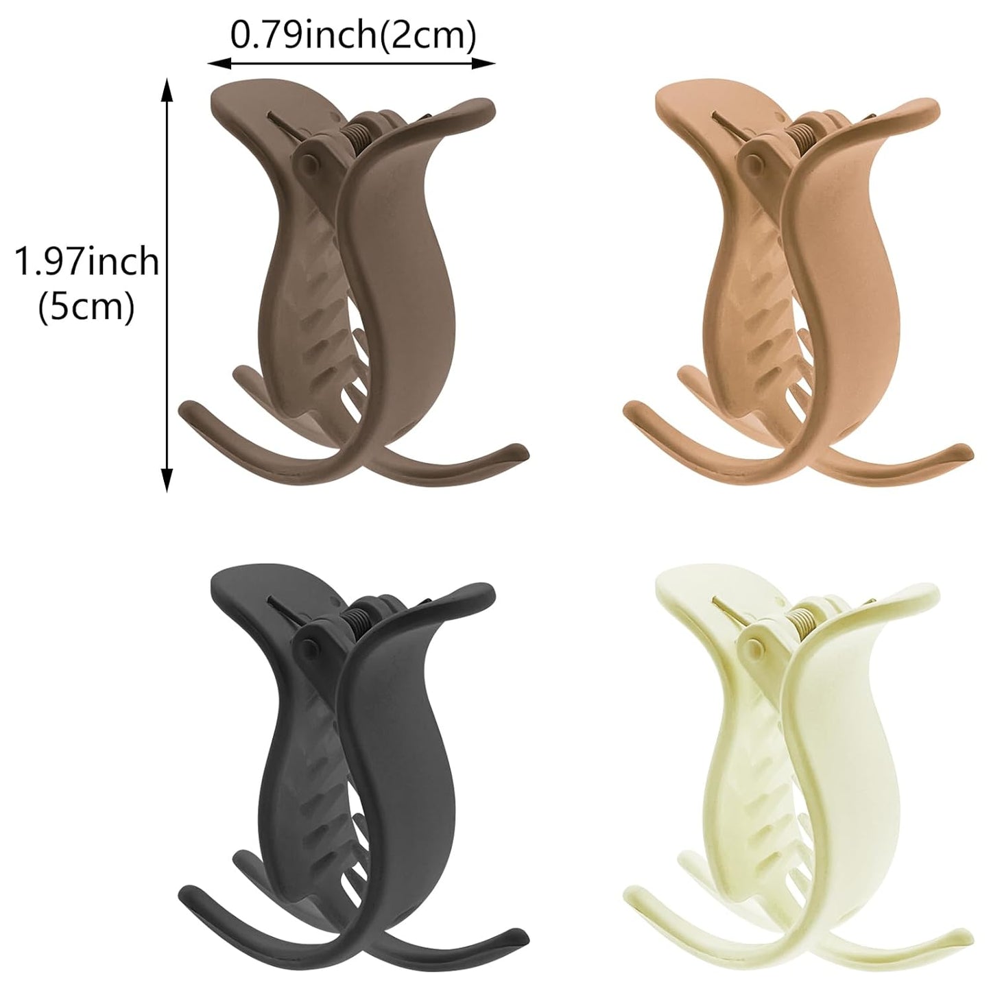 Matte Ponytail Holder Hair Claw Clips - 8 Pcs Strong Hold French Barrettes for Fine Hair | Perfect for Bun & Braiding