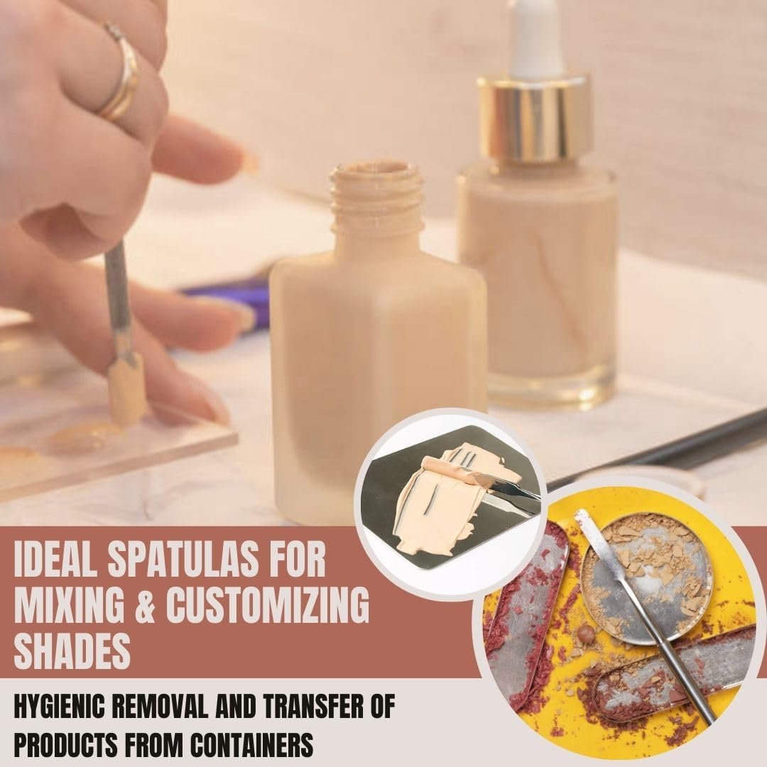 Makeup Spatula Tool - Professional Stainless Steel Mixer for Cosmetics | Depotting, Scraping & Mixing