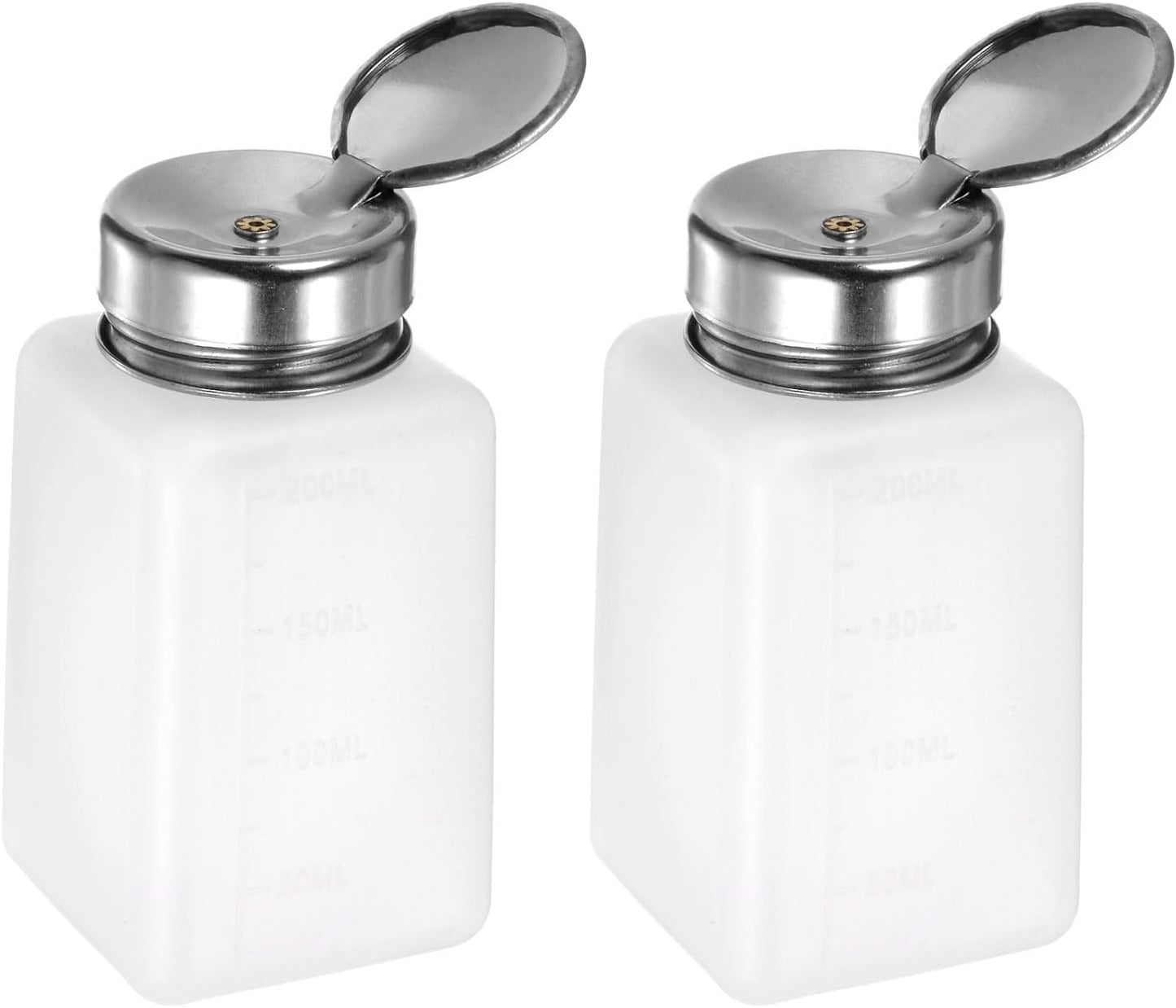 Harfington Alcohol Dispenser Pump Bottles - 200ml Push Down Liquid Dispenser with Sealing Stainless Steel Lid | Pink