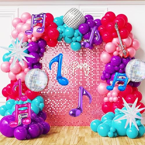 11-Piece Music Theme Balloon Set - K-Pop Disco & Note Balloons