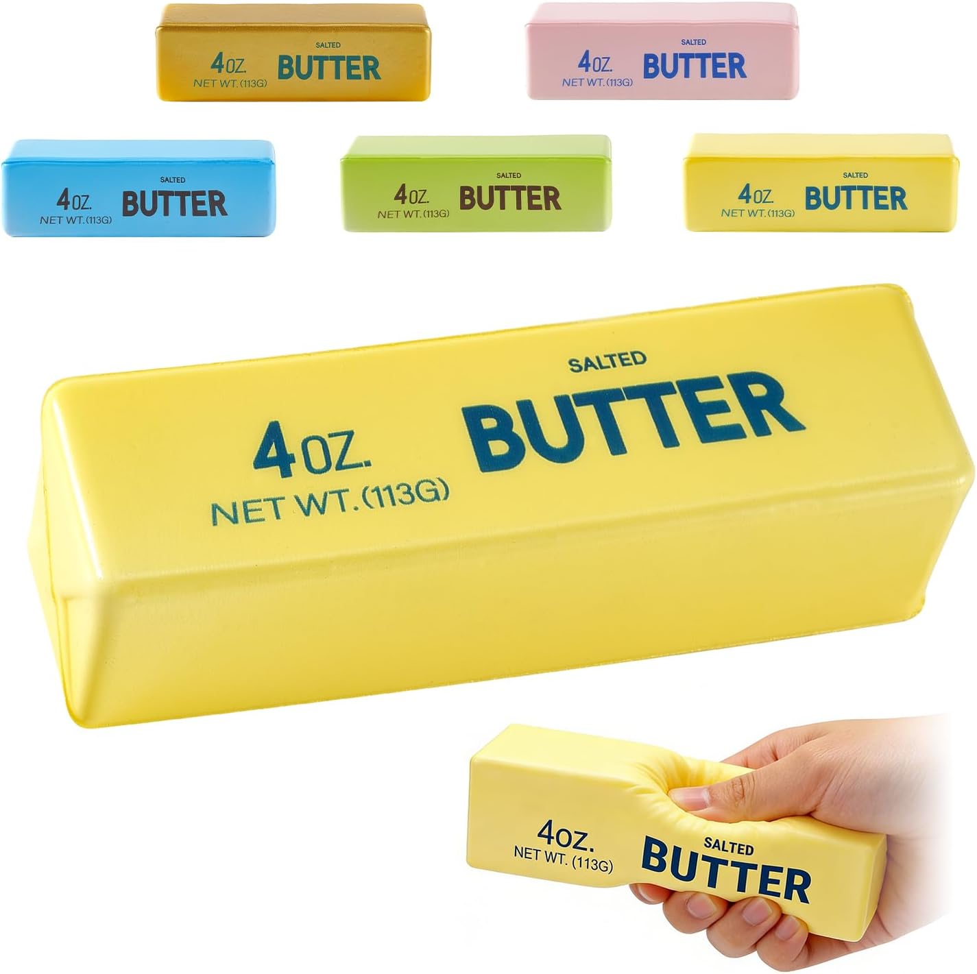 Butter Squishy Fidget Toy - Soft Slow Rising Stress Relief Squeeze Toy | Yellow Butter Stick for Office & Party Gifts