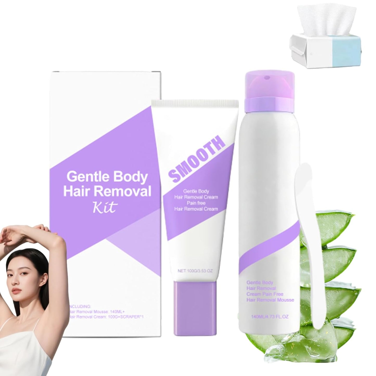 Pain-Free Hair Removal Spray - Gentle Formula for All Skin Types | Unisex Use