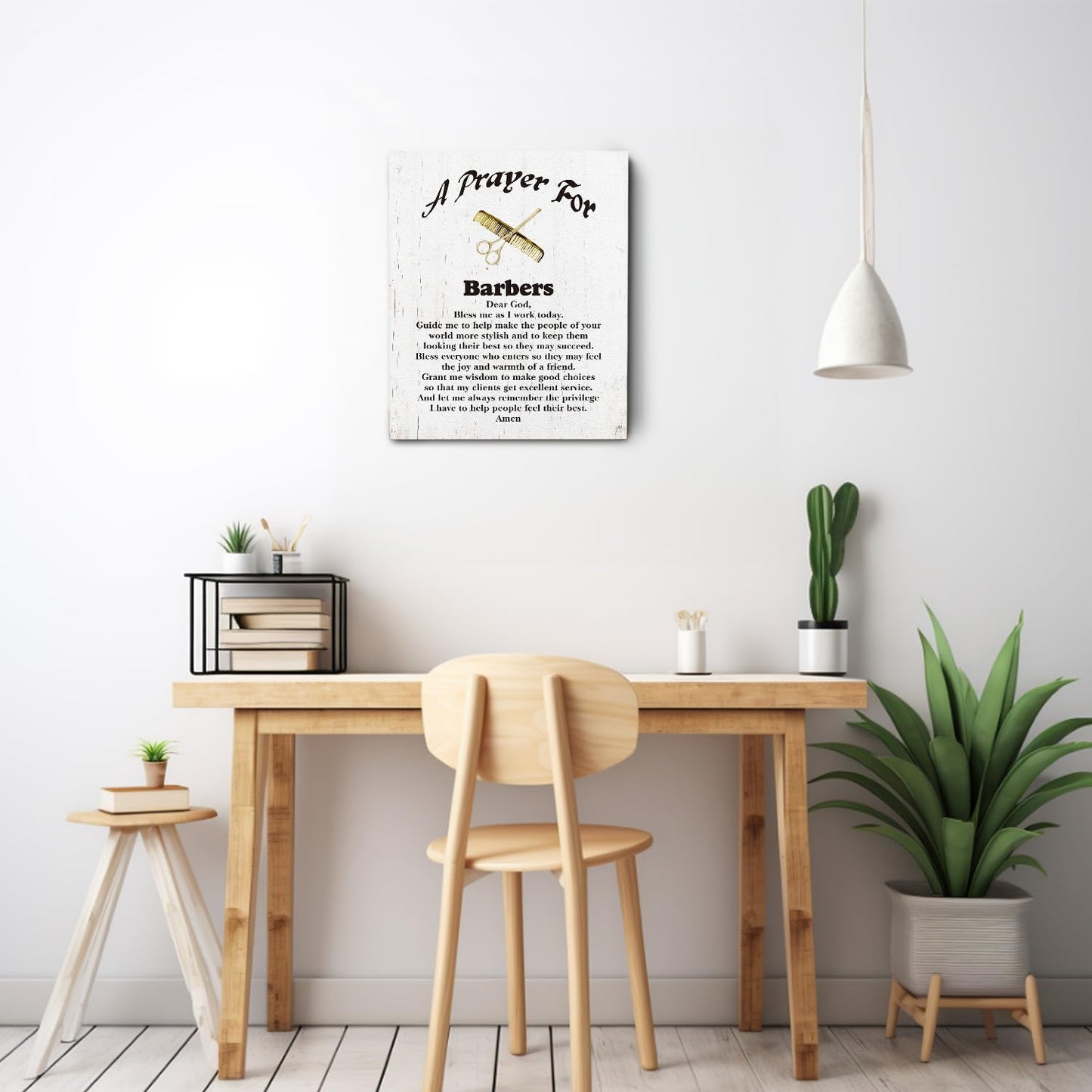 Ryeolo A Prayer For Barbers Wall Art Prints, Barber Shop Canvas Prints Wall Art, Barber Wall Decor 11X15 Inches, Barbershop Decor,Barber Gifts For Men, Barber Gifts