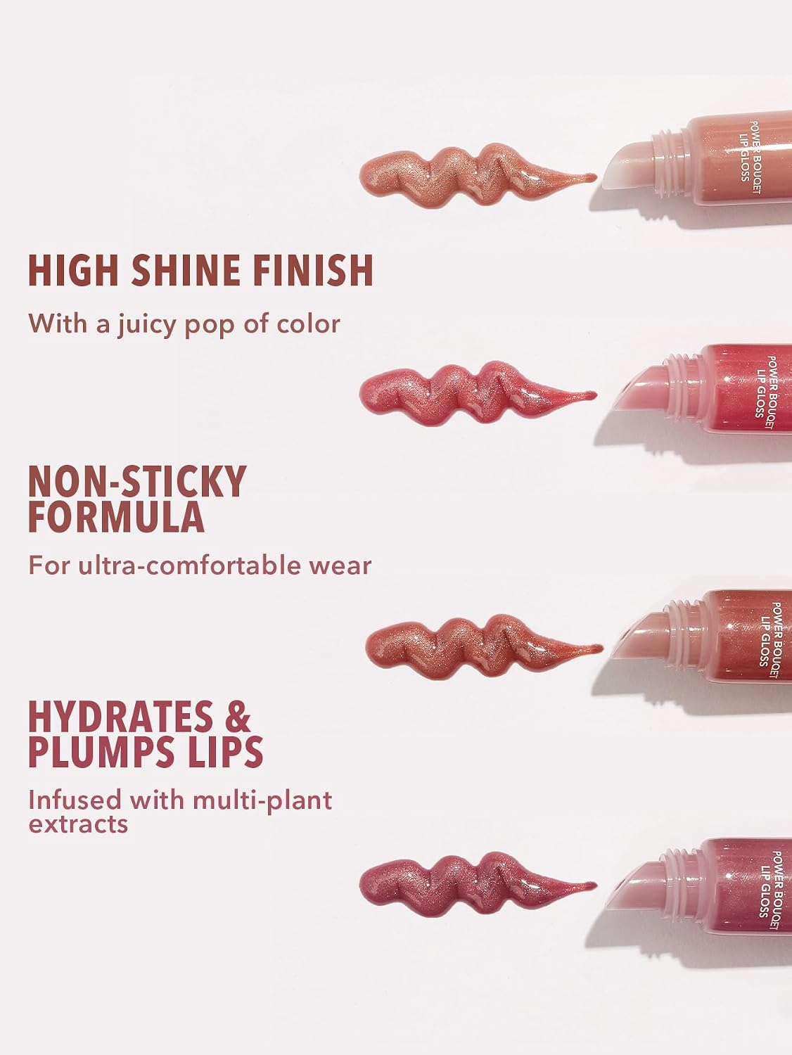 Power Bouquet Lip Gloss - Shiny Tinted Moisturizing Plumping Lip Oil with Camelia Extract | Tan-Tilizing