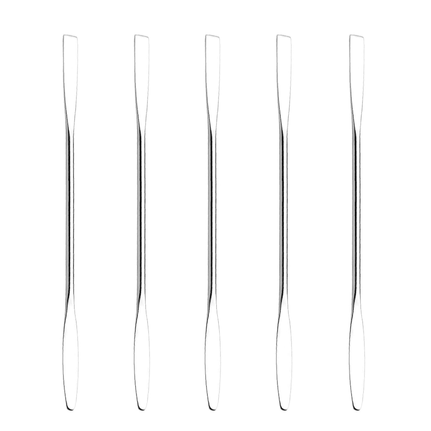 Wismee 5Pcs Makeup Spatula tool metal Set Professional Beauty Stainless Steel Cosmetics Mixer Long Metal Spatula Depotting Mixing Tool (#1)