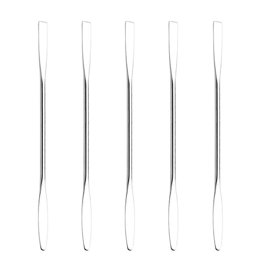 Wismee 5Pcs Makeup Spatula tool metal Set Professional Beauty Stainless Steel Cosmetics Mixer Long Metal Spatula Depotting Mixing Tool (#1)