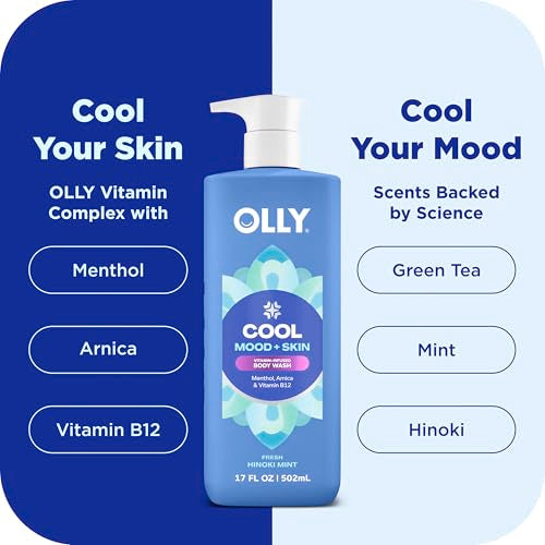 OLLy Cool Mood + Skin Body Wash with Arnica & Vitamin B12 - 17 fl oz