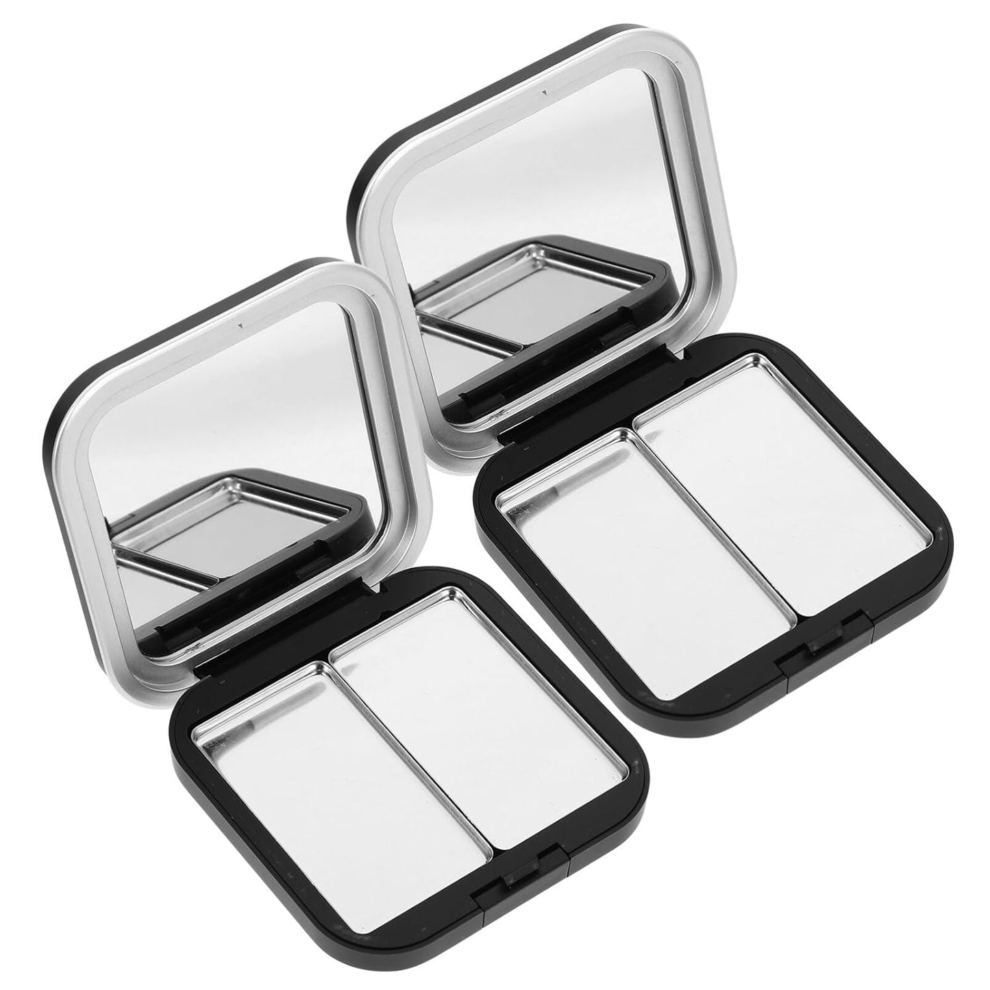 Magnetic Empty Eyeshadow Palettes - 2 Pcs Refillable DIY Makeup Storage Case | Portable with Mirror