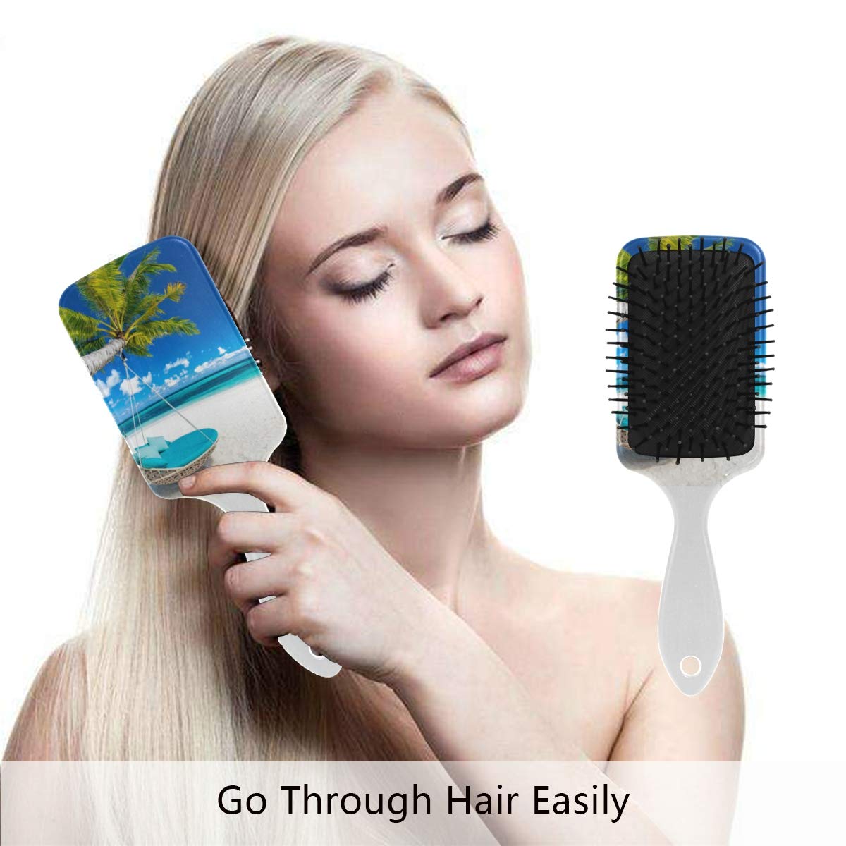 Tropical Beach Hair Brush - Anti-Static & Frizz Control | Soft Bristles for Wet & Dry Hair