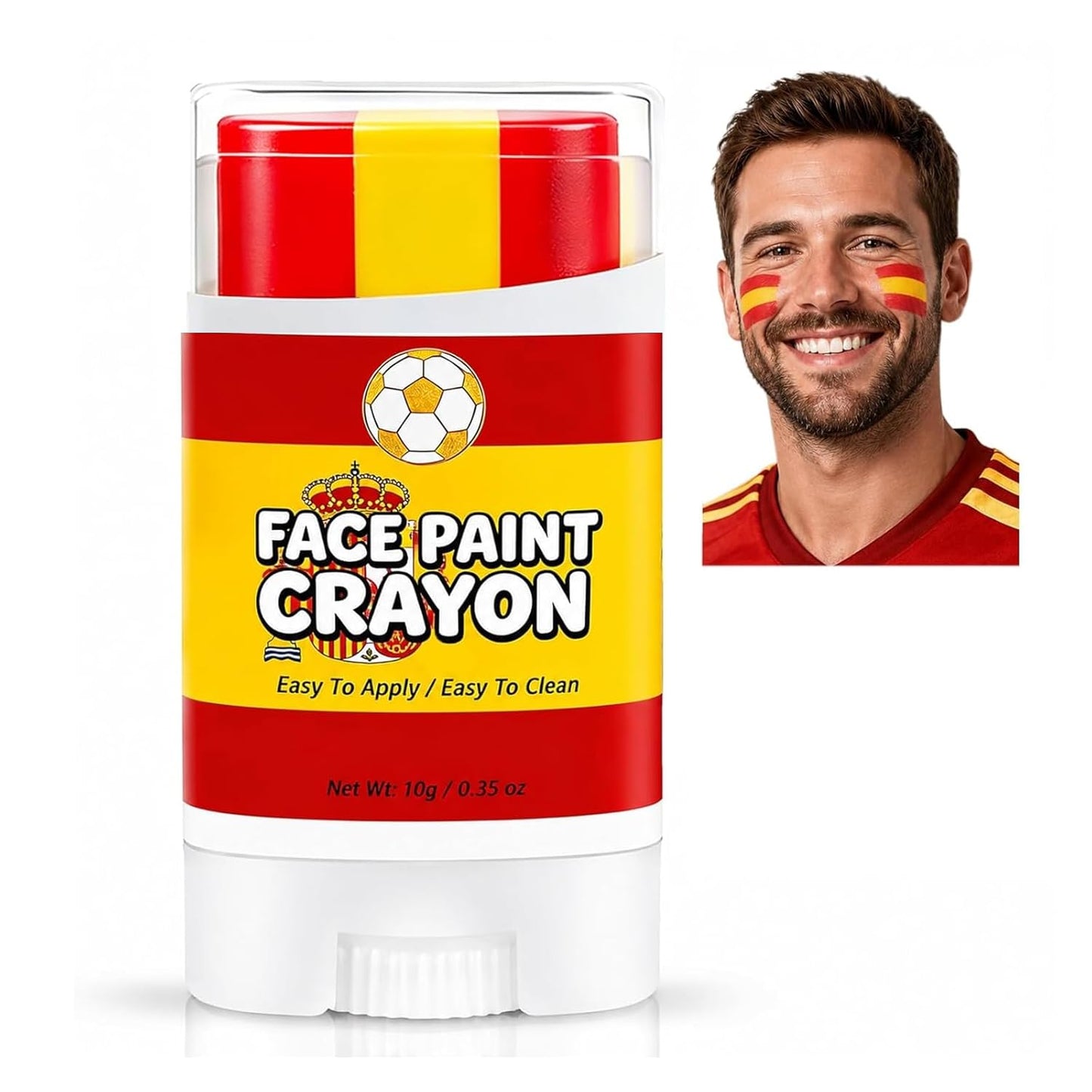 Argentina Face Paint Stick - Blue & White Soccer Fan Body Paint Crayon | Sweatproof, High Pigment for Football & Rugby Events
