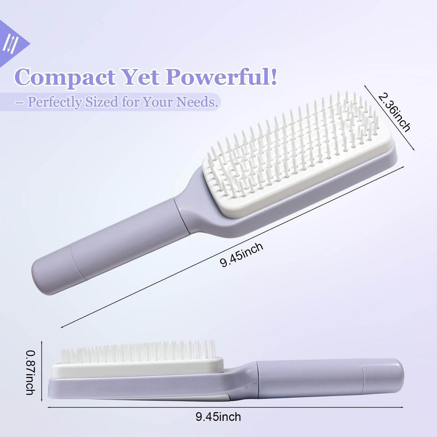 Self Cleaning Hair Brush, Anti Static Brush for Easy Hair Removal, Retractable Hair Brush with Firm Bristles, Scalp Massage Comb for Daily Detangling, Women Men