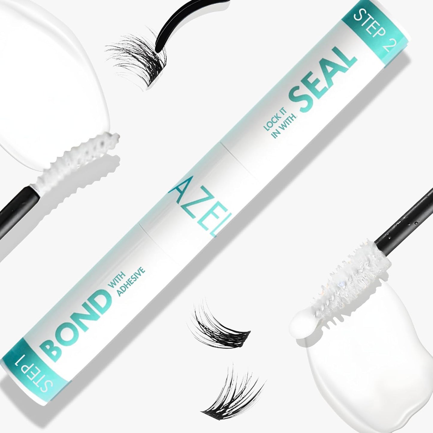Gazelle 2-in-1 Lash Keeper - Fast-Dry Clear Cluster Lash Glue & Sealer | Waterproof, 7-10 Day Hold, Latex-Free