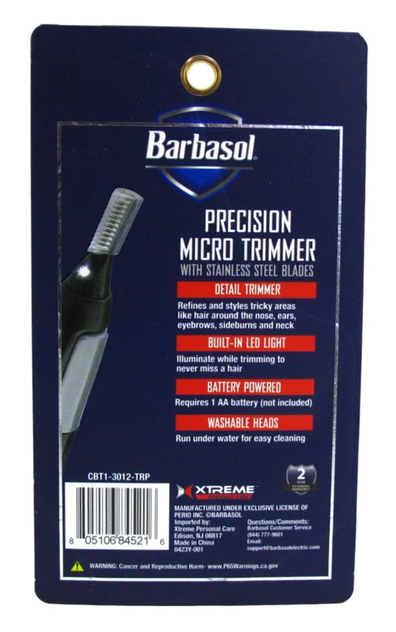 Xtreme Digital Lifestyle Accessories Battery Powered Precision Micro Trimmer with Built-in LED Light and Non-Slip Grip
