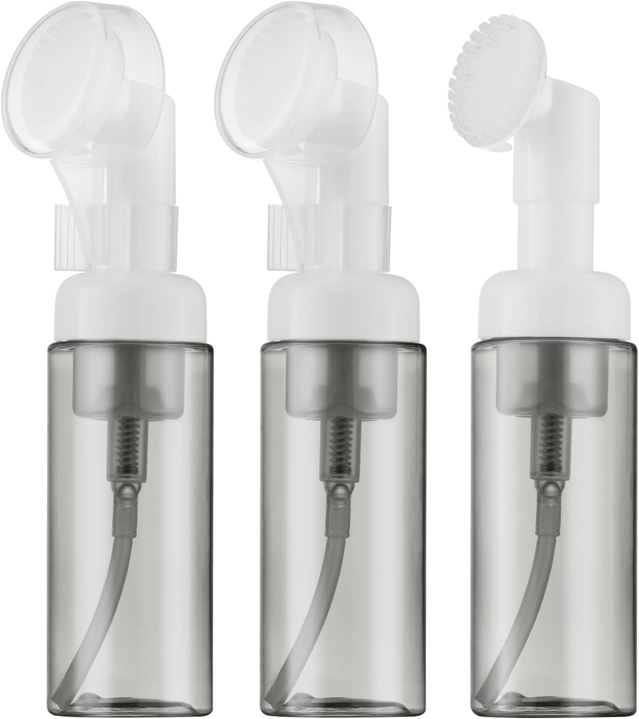 Foam Pump Dispenser Bottle Set - 2oz Empty Bottles with Brush for Hand Soap & Shampoo | Travel Size (3PCS, Green)
