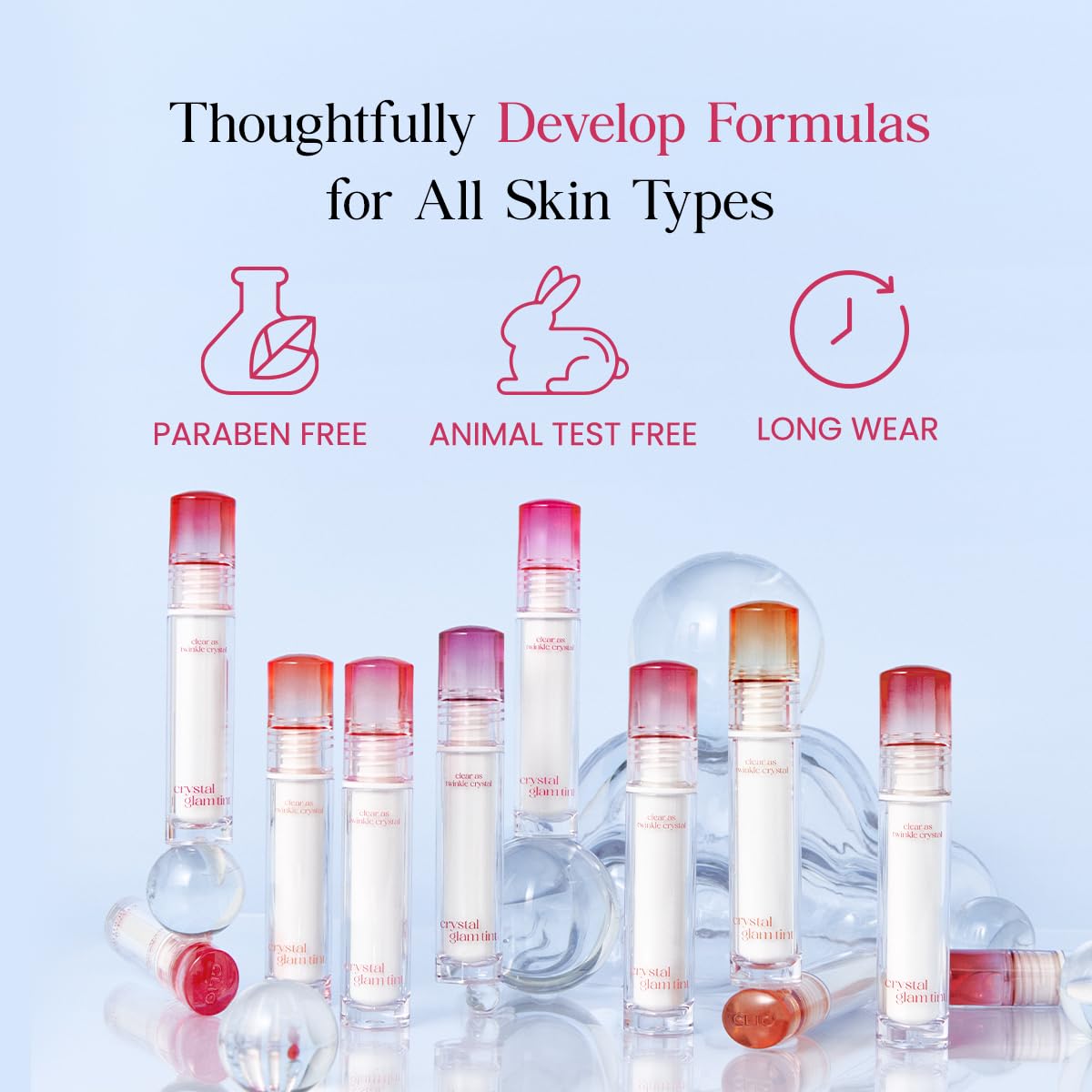 CLIO Crystal Glam Tint - Glossy Lip Tint with Long-Lasting Color | Lightweight Non-Sticky Stain in Daily Mauve