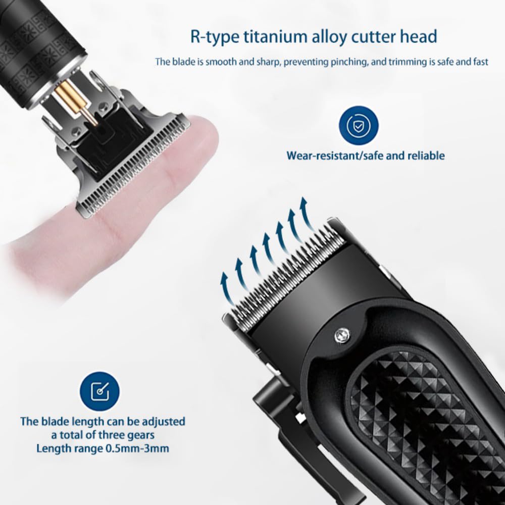 OIYO Cordless Hair Clippers for Men, Self Haircut Kit for Men Electric Clippers and Trimmers, Grooming Rechargeable Beard Trimmer with Adjustable Blade & LCD Display, Hair Cutting Tools for Home use