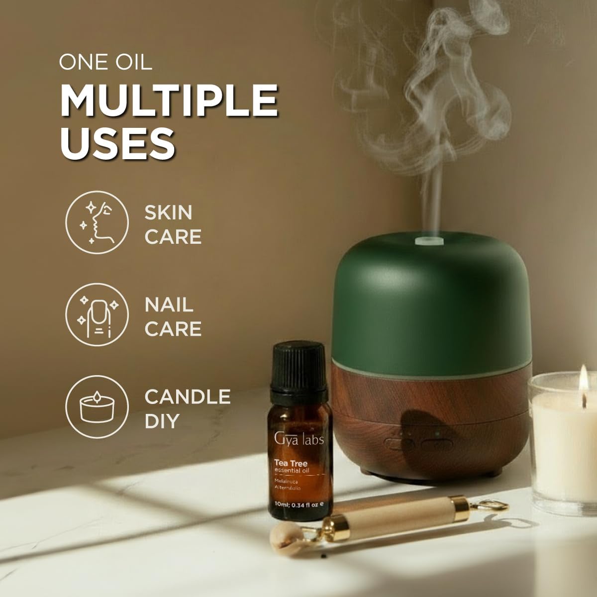 Pure Australian Tea Tree Essential Oil - 0.34 Fl Oz | Natural Oil for Hair, Skin, Diffuser & Aromatherapy