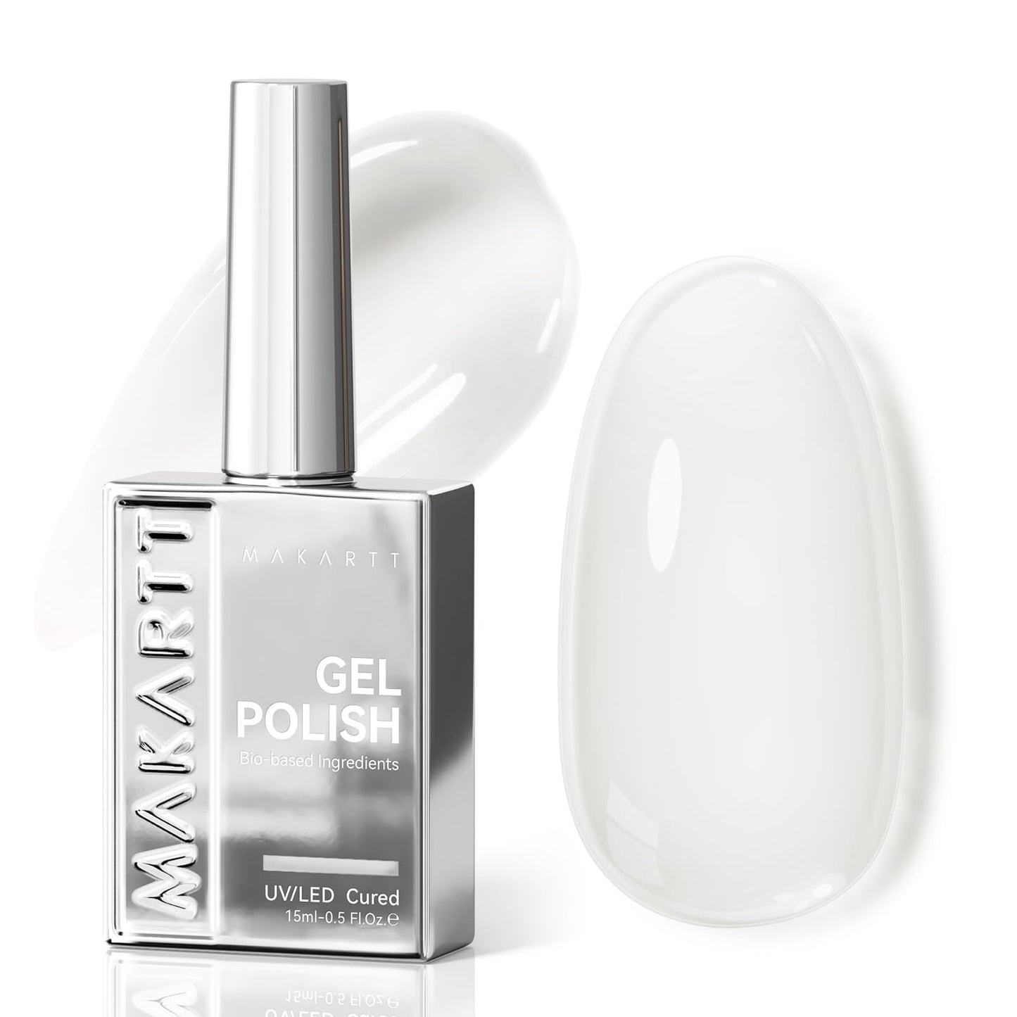 Makartt Milky White Gel Nail Polish: 15ML Hema-Free, Jelly White