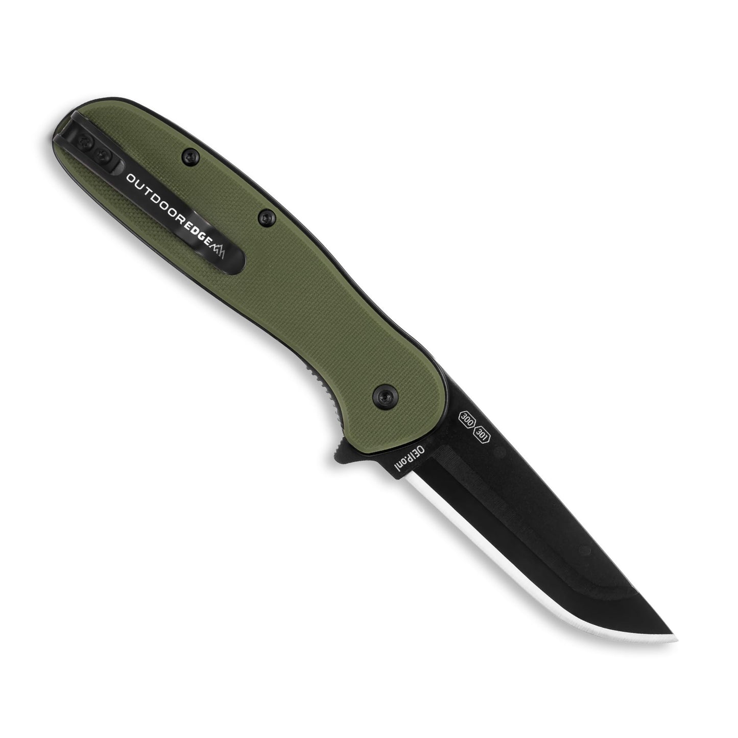 OUTDOOR EDGE - Razor VX2 | Green G10 with Black Drop Point | Replaceable Blade EDC Folding Pocket Knife | 3" Stainless Blade, Reversible Pocket Clip
