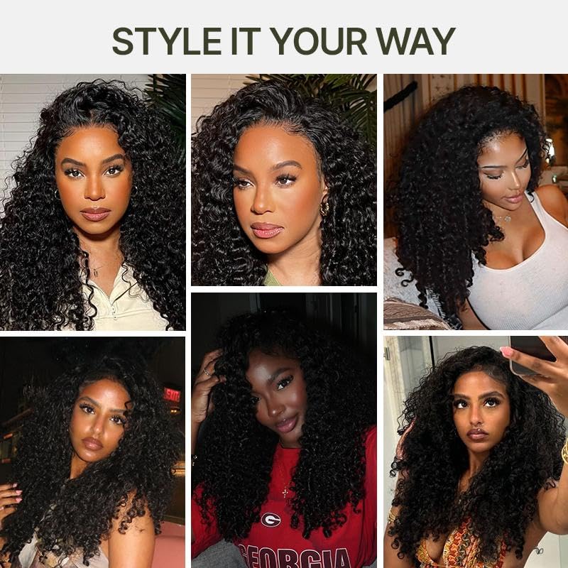 Burmese Curly Half Wig - 18" Veralux Fiber Blend Human Hair | Bouncy Shaggy Waves, 200% Density, Natural Black