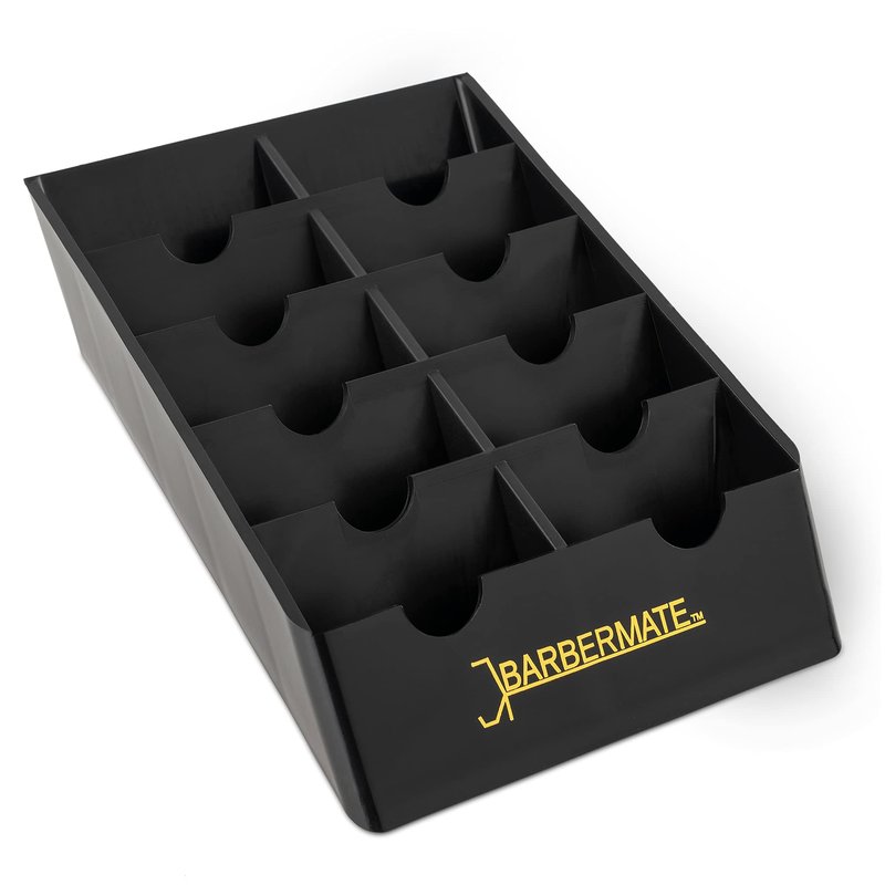 BarberMate Blade Rack Storage Tray - Holds 10 Clipper, Black