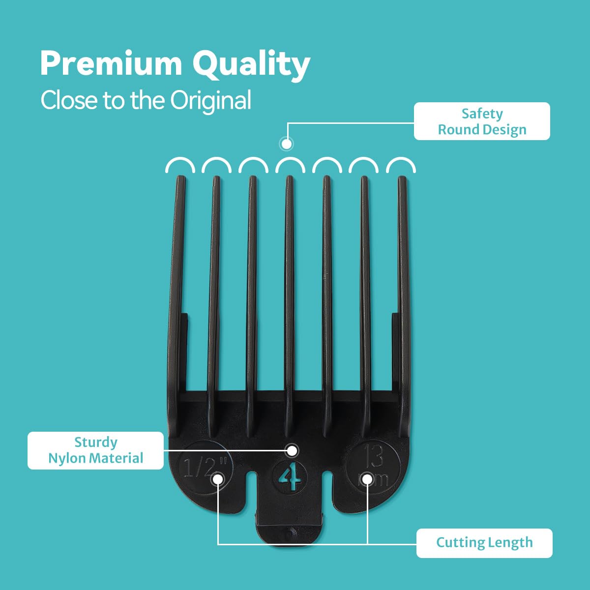 Wahl Clipper Guards Set - 10-Piece Replacement Guides for Wahl Clippers | 1/16" to 1" Sizes, Black