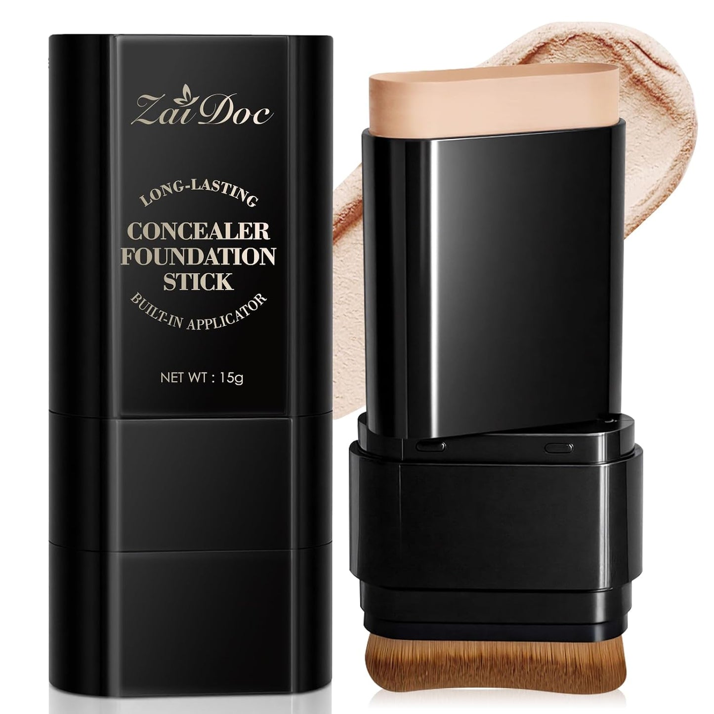 Foundation Stick - Dual-Ended 2-in-1 Longwear & Waterproof Makeup | Natural Full Coverage for Dark Circles & Blemishes - 2.09 oz