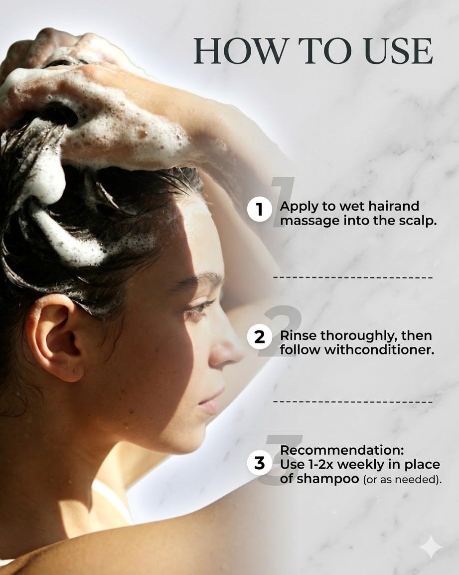 JVR Scalp Scrub Shampoo Charcoal 2-In-1 Scalp Exfoliator to Clarify Build Up, Dexofiy & Purify Cleanser for Shine & Hydration - Sea Salt, Tea Tree Oil, Vegan & Cruelty Free for Dry or Oily Scalp 8.8oz