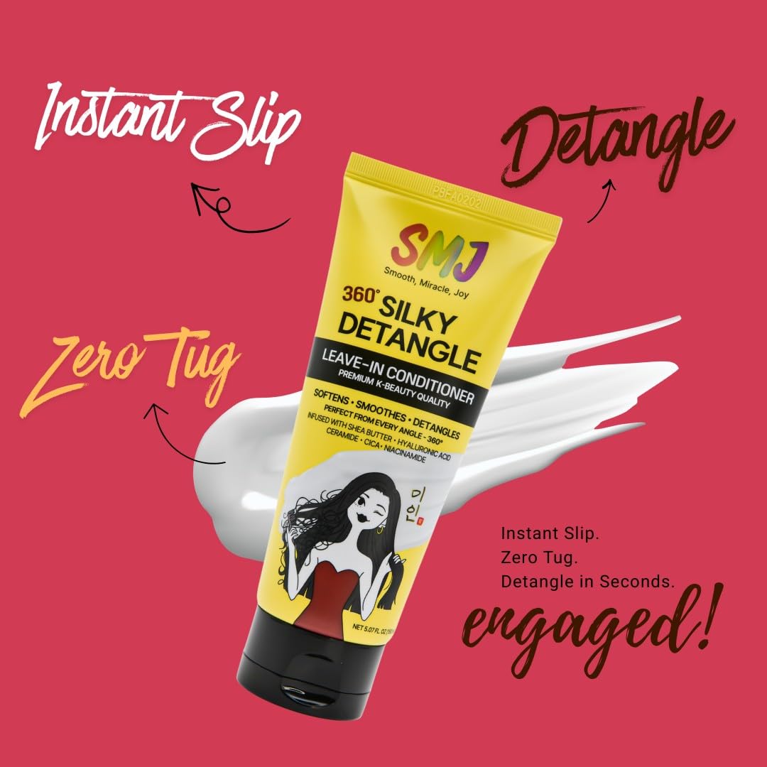 360° Silky Detangle Leave-In Conditioner - Easy Slip & Moisture Control | Lightweight Cream for Braids & Natural Hair | 5.07 FL OZ