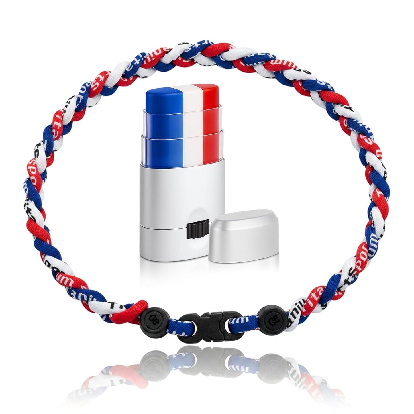 USA Flag Face & Body Paint - Patriotic Red, White & Blue Eye Black Stick for Game Day | 4th of July Makeup Accessory