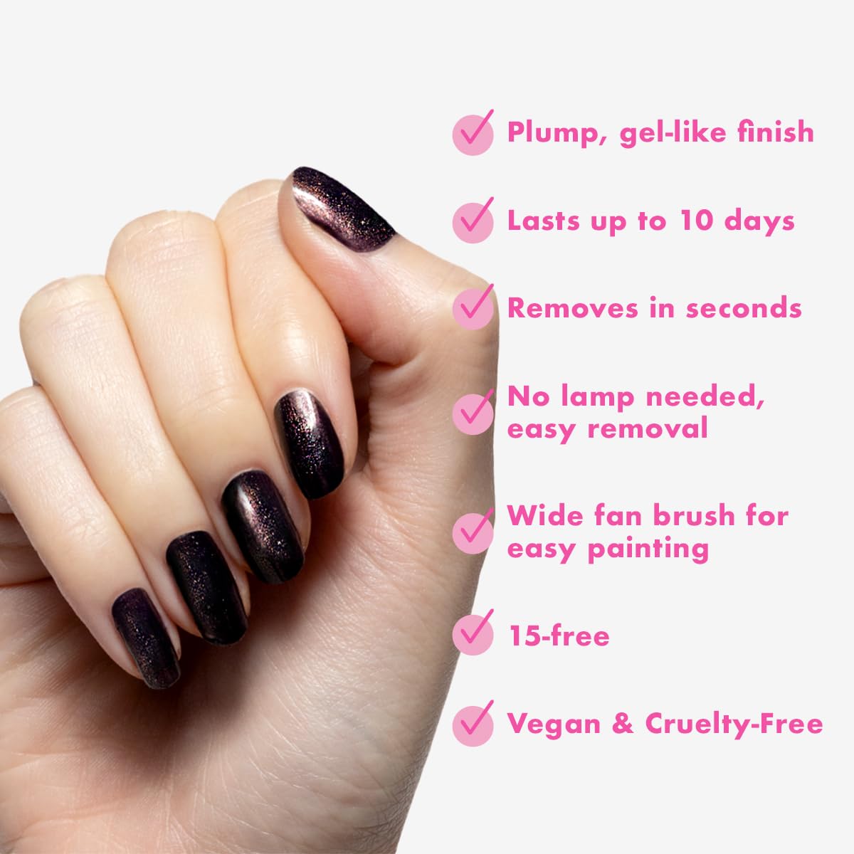 Olive & June Long Lasting Nail Polish Top Coat - Golden Effect | Gel-Like Finish | No Lamp Needed | Lasts up to 10 days | Salon-Quality at Home | Vegan & Cruelty-Free | Chip-Resistant | Gold Shimmer