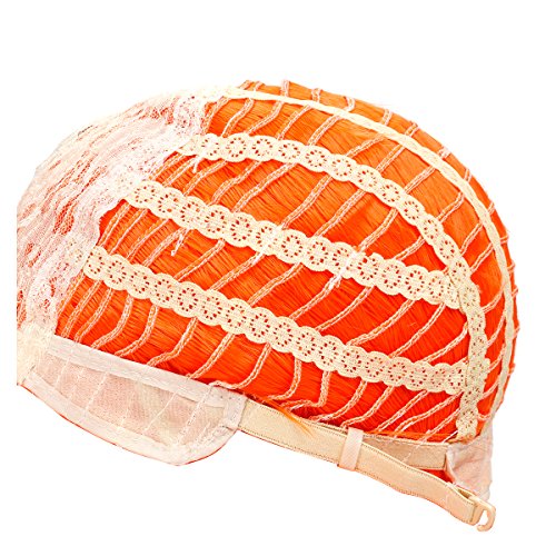 Morvally Short Orange Wavy Curly Bob Wig with Bangs, Heat Resistant