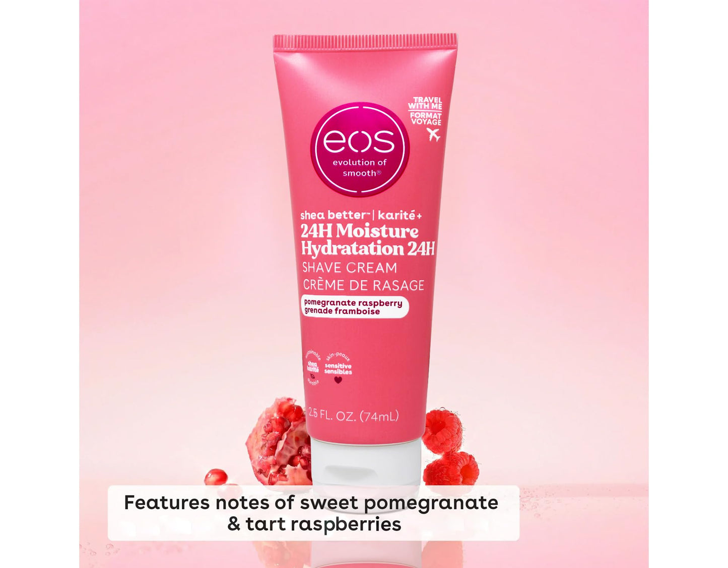 Evolution- of- Smooth Shave Cream Pomegranate Raspberry, 2.5 oz for Women (4 Pack)