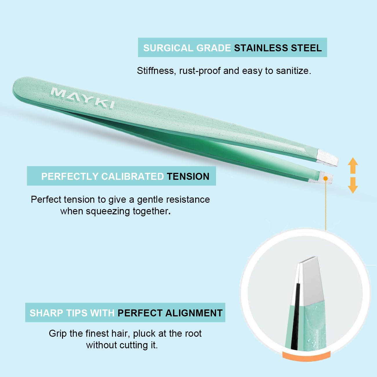 Tweezers for Women 6PCS, Professional Tweezers for Eyebrow, Precision Eyebrow Tweezers Set for Eyelash/Ingrown Hairs/Splinter/Facial Hair Removal by MAYKI