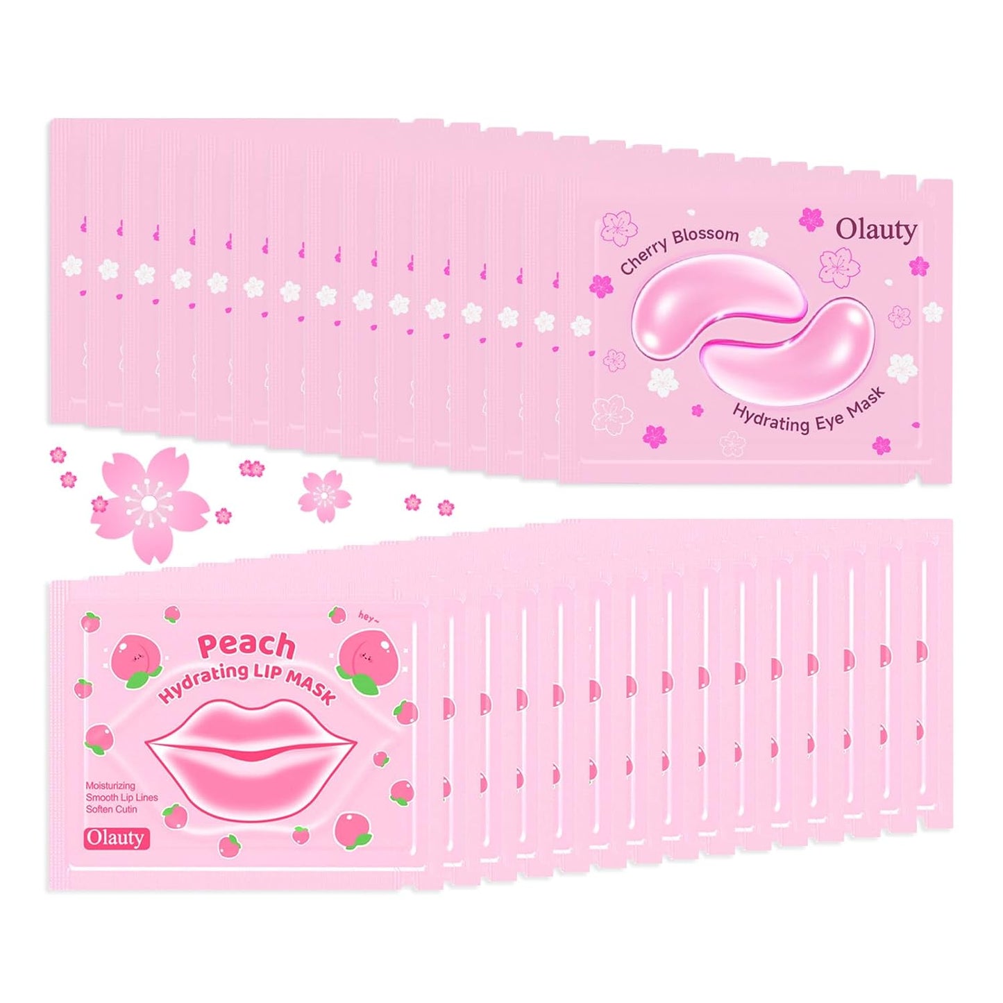 30 Pairs Lip Mask & Under Eye Patches - Pink Collagen Eye Mask Pads | Perfect Spa Gifts for Women, Birthday & Bridal Shower Favors