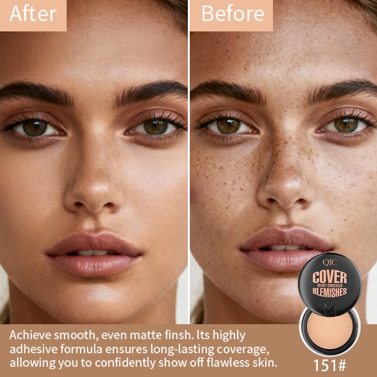 Full Coverage Under Eye Concealer - Waterproof Makeup for Dark Circles & Blemishes | Deep Skin Tone, 0.21 Oz
