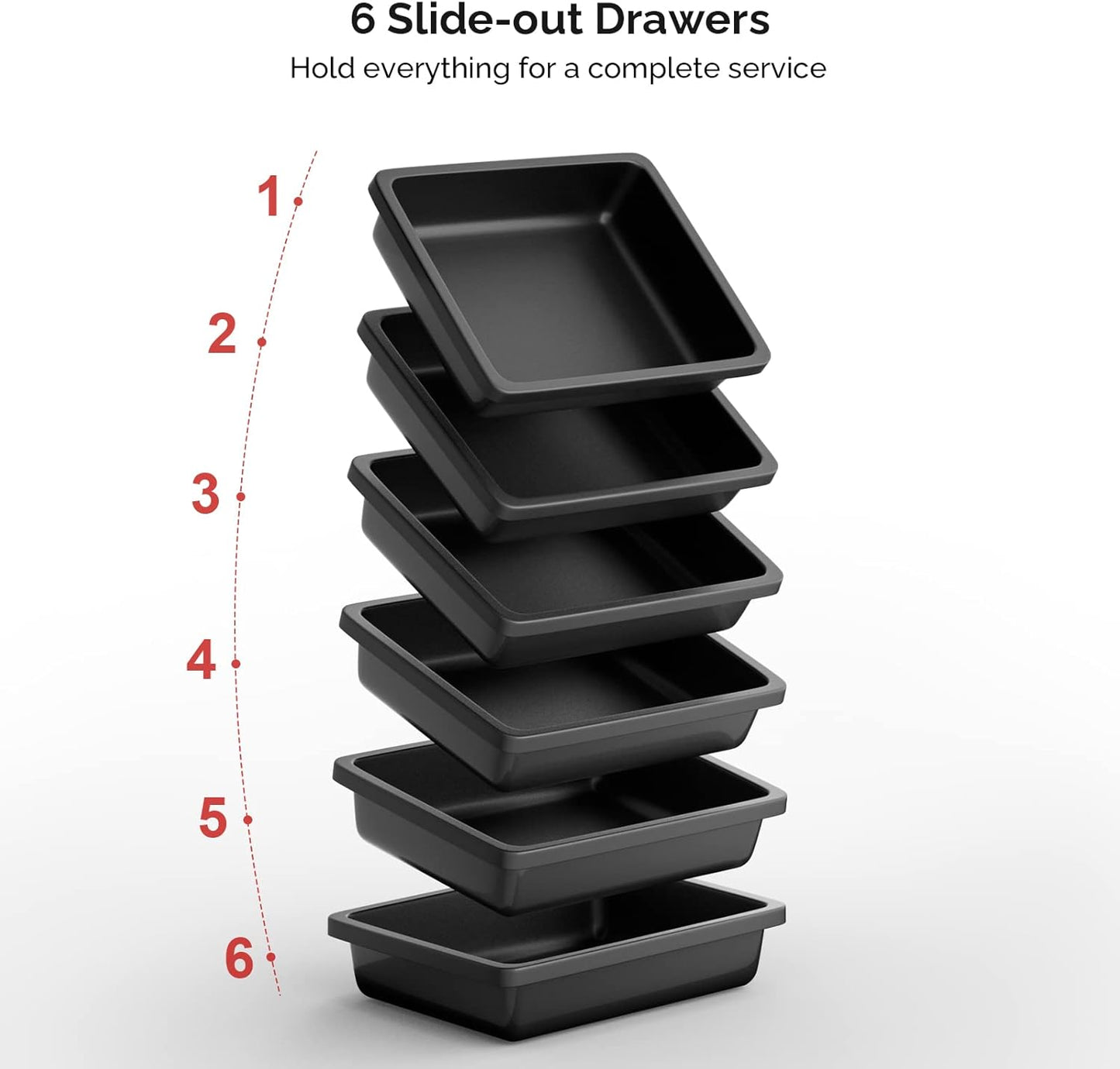 Hair Cart Organizer - 6-Drawer Rolling Utility Caddy for Stylists | Locking Mobile Storage Station