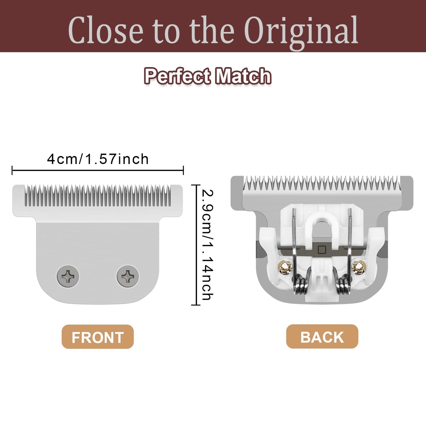 40mm Replacement Detachable Stainless Steel T Blade（02144 ）,Compatible with Wahl All in One Lithium Ion Trimmer 9864/9864SS/9686/9818A/9854L/9876L/9854 /WSS3L/SS2L etc. (Silver 3 Pack)